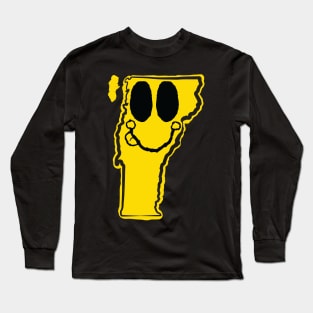 Vermont Happy Face with tongue sticking out Long Sleeve T-Shirt